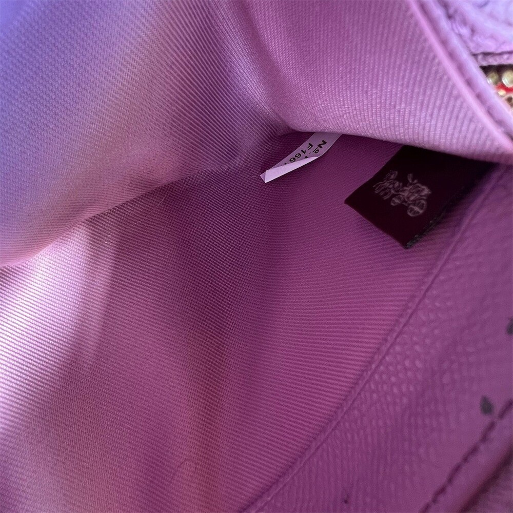 COACH Long Zip-Around Wallet Pink Pebble Leather with Silver Hardware AUTHENTIC - Picture 4 of 8